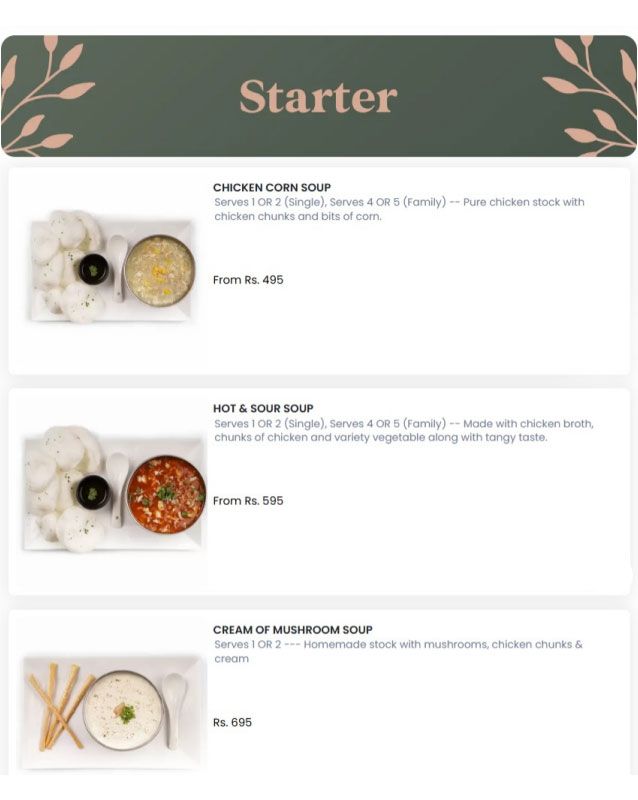 Foods Inn menu