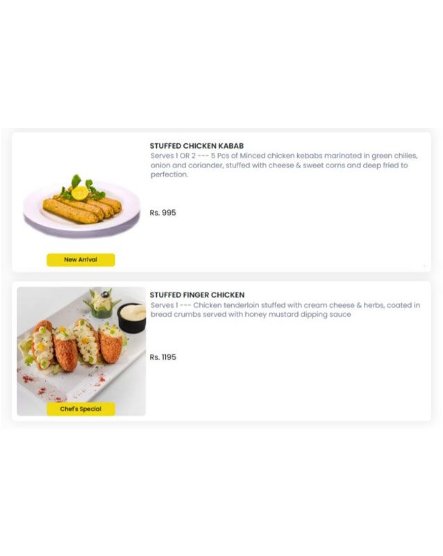 Foods Inn menu