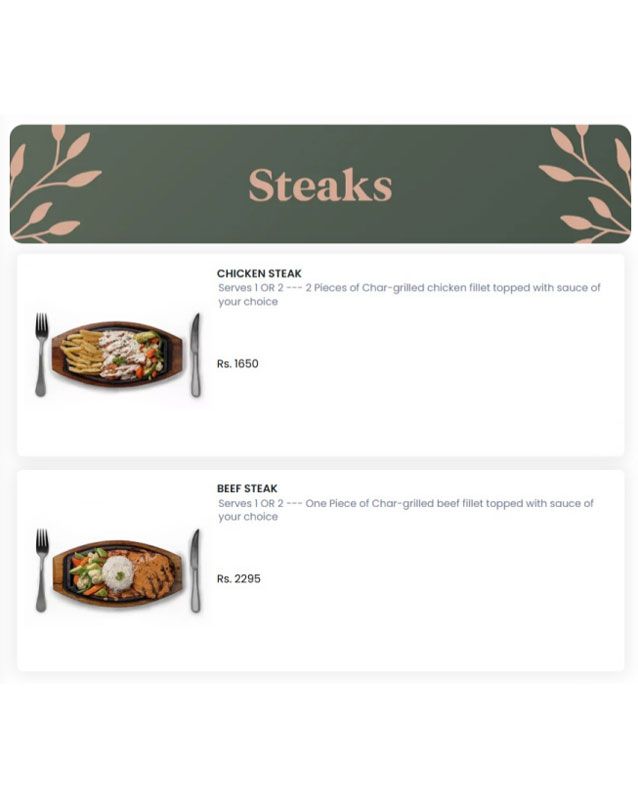 Foods Inn menu