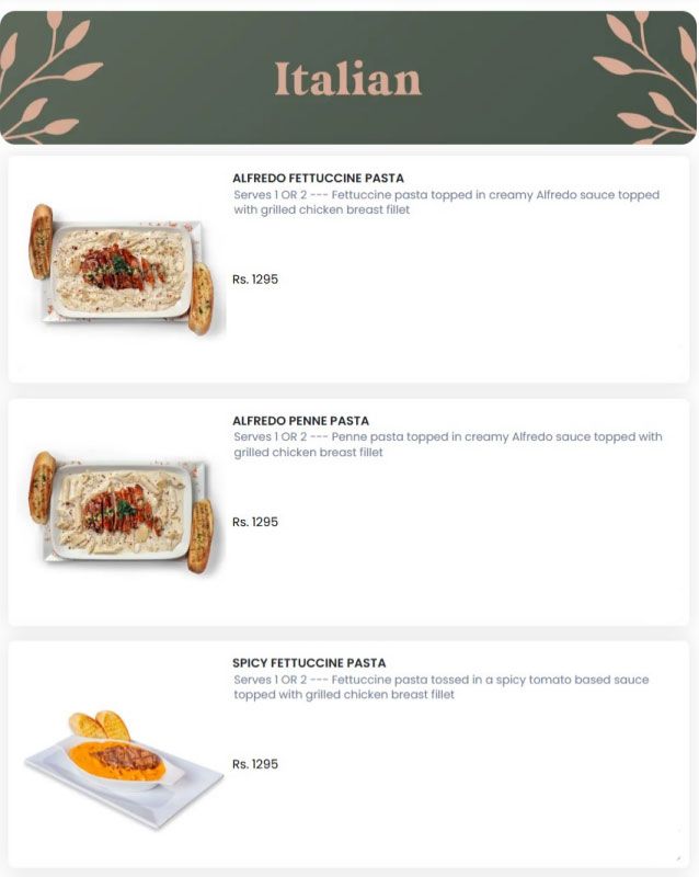 Foods Inn menu