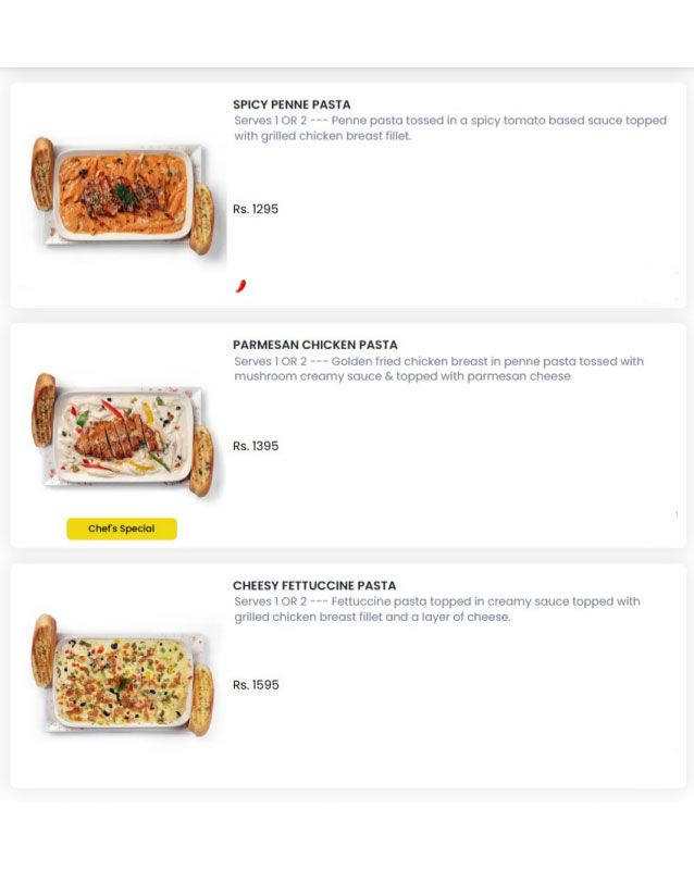 Foods Inn menu