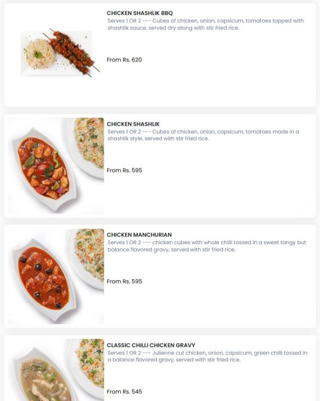 Foods Inn menu