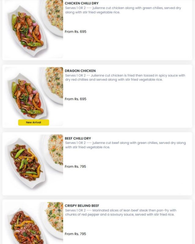 Foods Inn menu