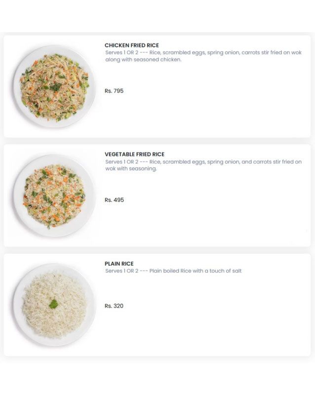 Foods Inn menu