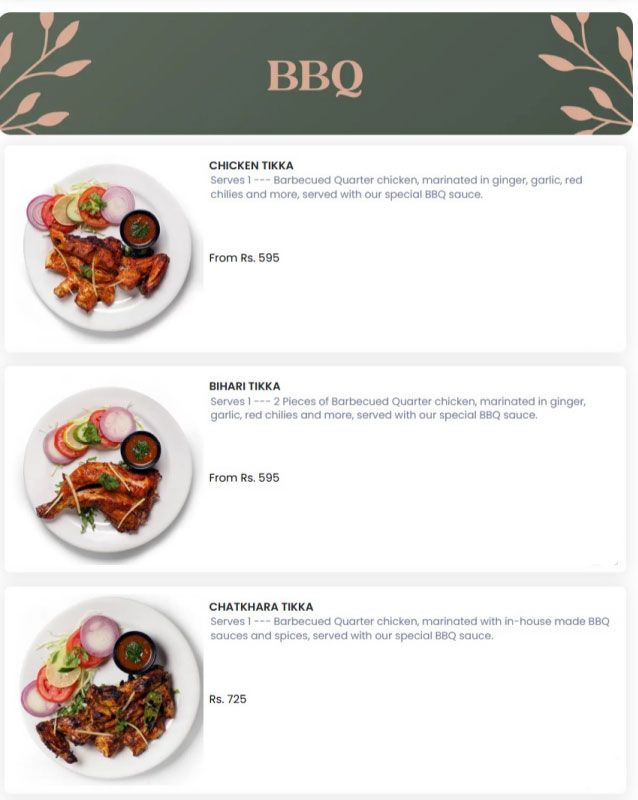 Foods Inn menu