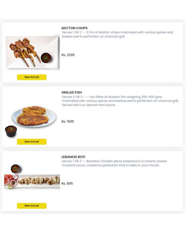 Foods Inn menu