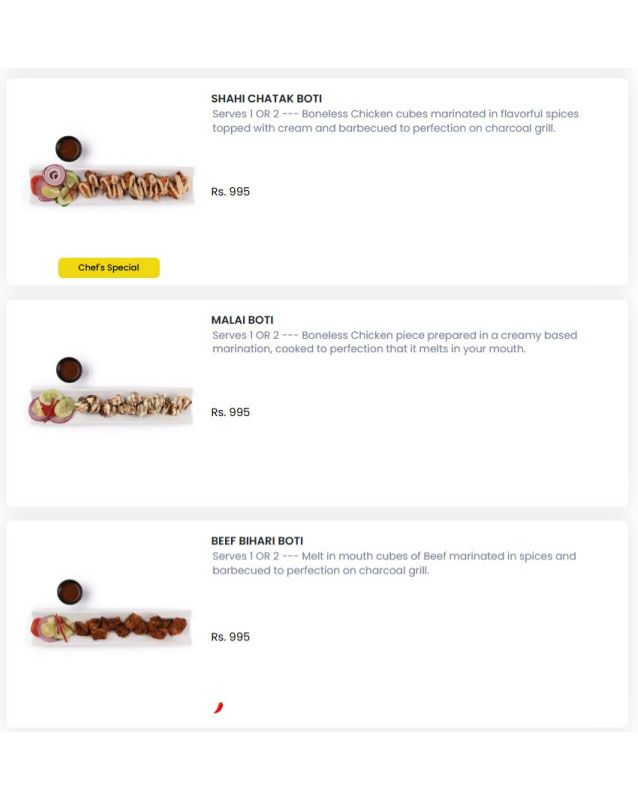 Foods Inn menu