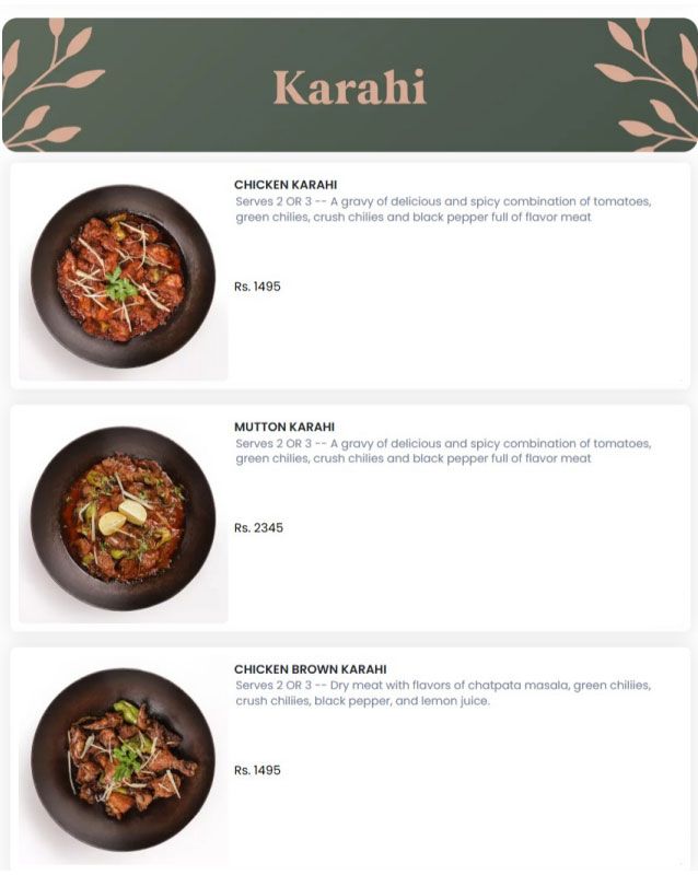 Foods Inn menu