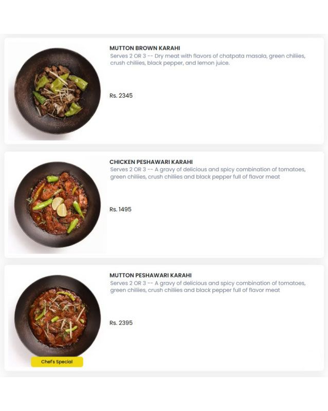 Foods Inn menu