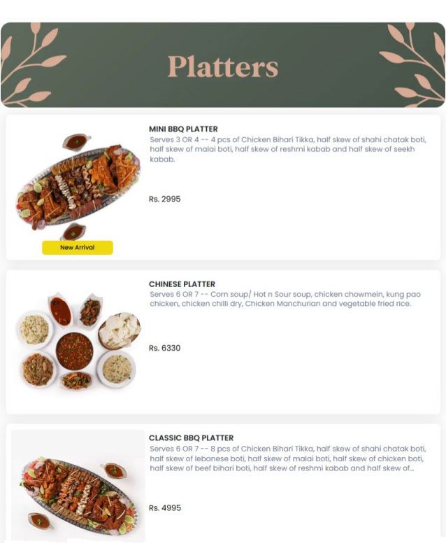 Foods Inn menu