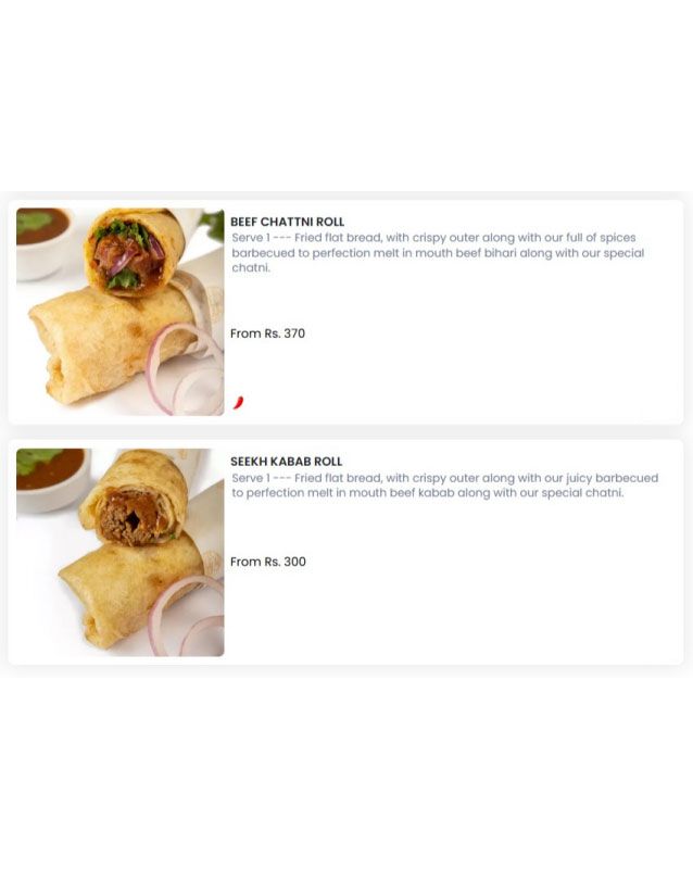 Foods Inn menu