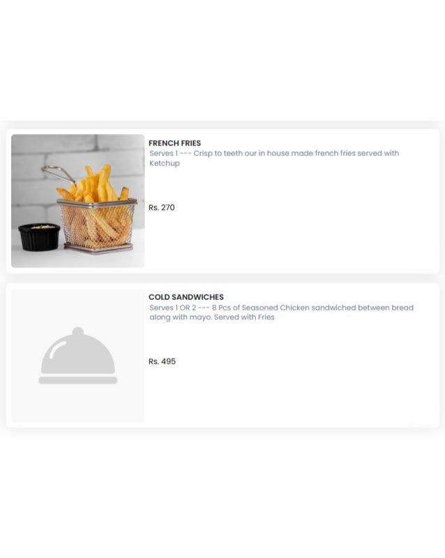 Foods Inn menu
