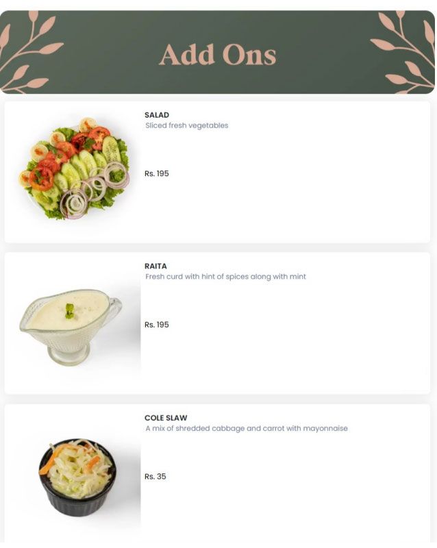 Foods Inn menu