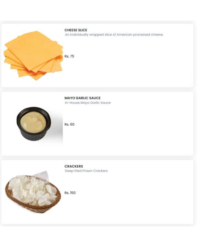 Foods Inn menu