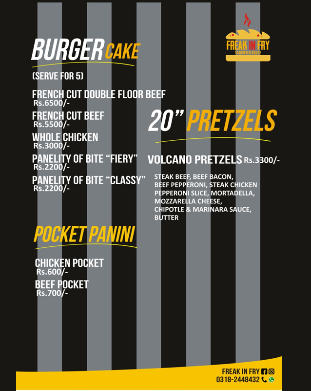 Freak In Fry menu