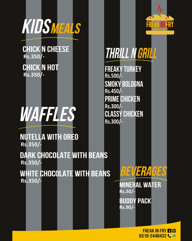 Freak In Fry menu
