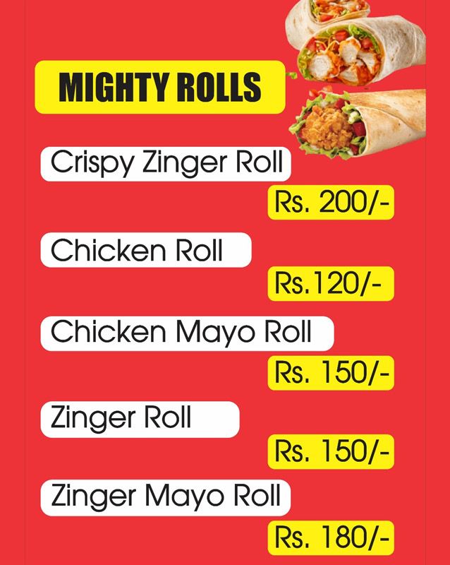 Frenchista Food menu