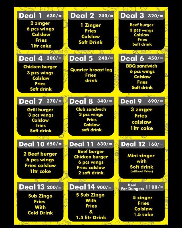 Freshop Bites menu