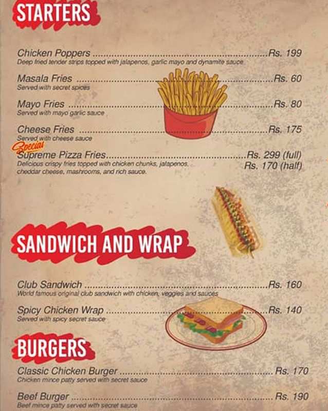 Fried Dose menu