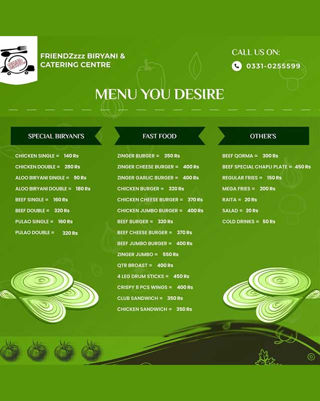 FriendZzzz Biryani & Catering Centre menu