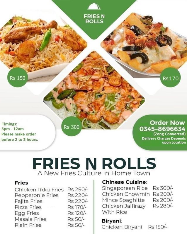 Fries N Rolls menu