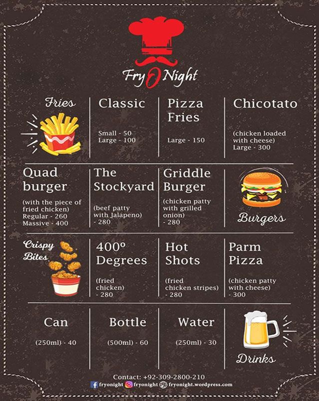 Fry-O-Night menu