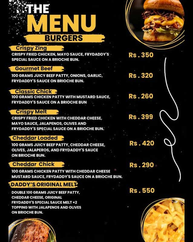 Frydaddy’s menu