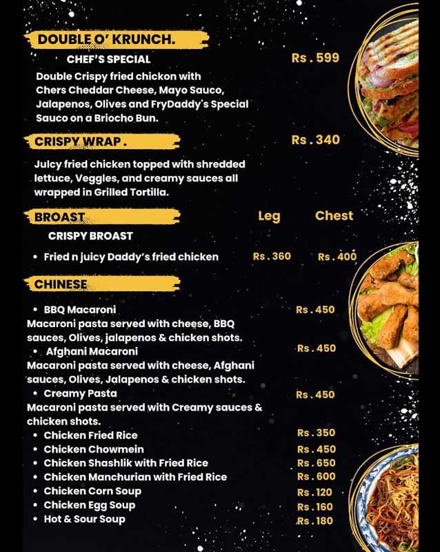 Frydaddy’s menu