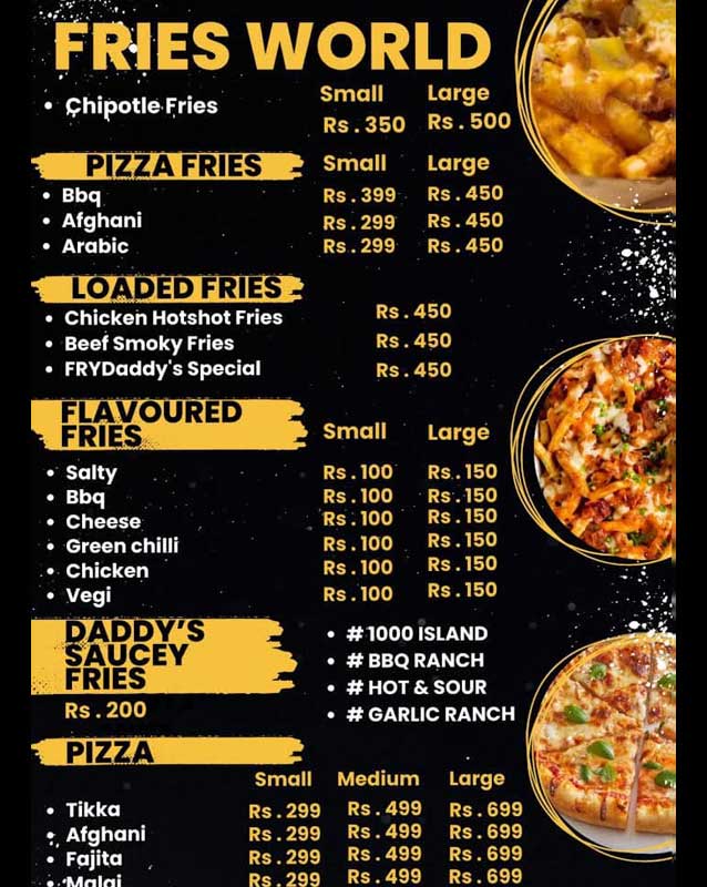 Frydaddy’s menu