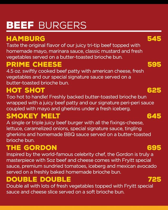 Fryitt menu