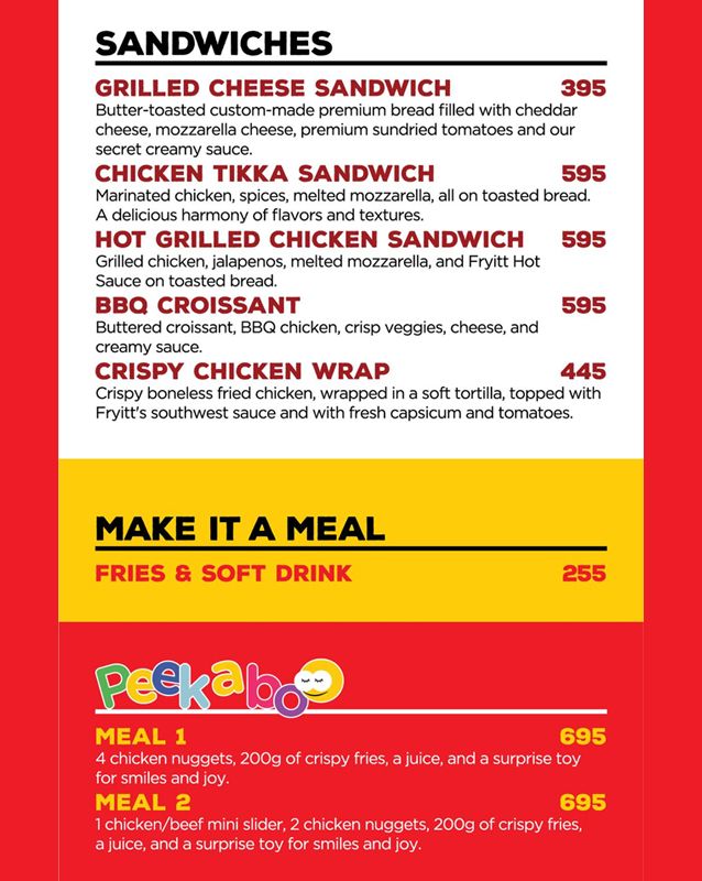 Fryitt menu
