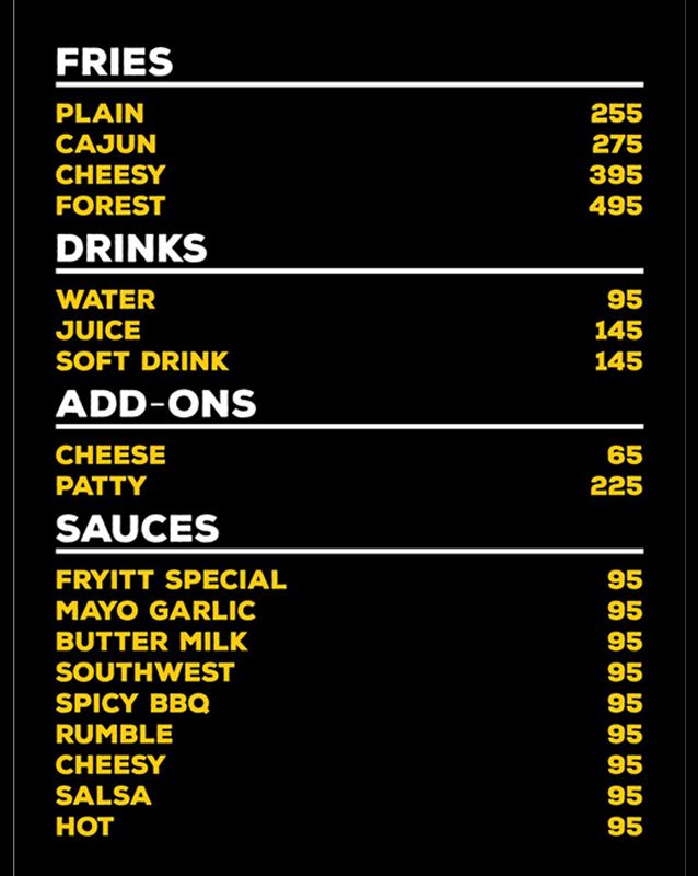 Fryitt menu