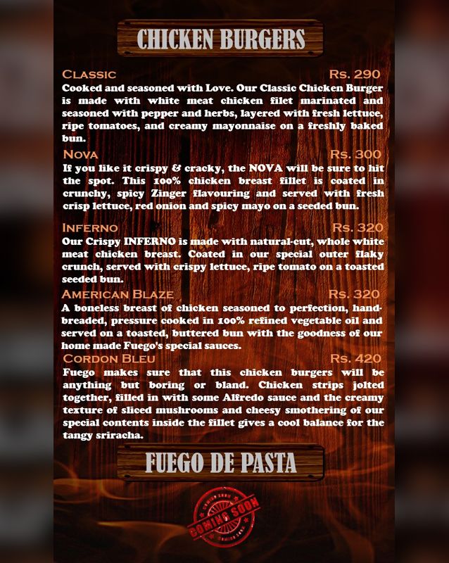 Fuego menu