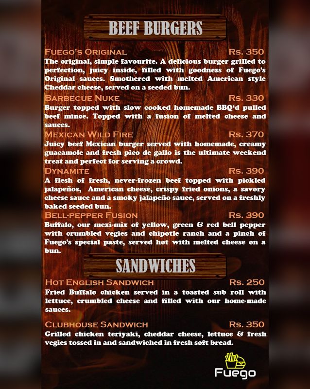 Fuego menu