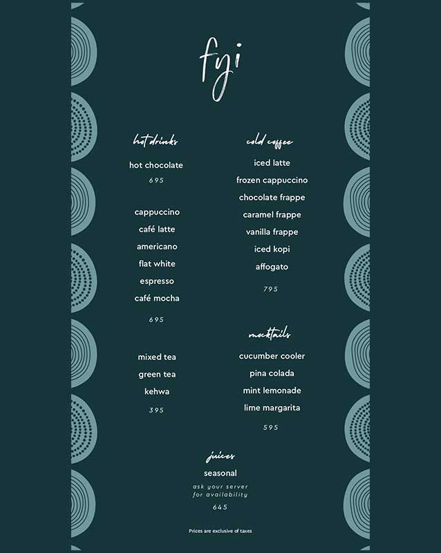 FYI menu