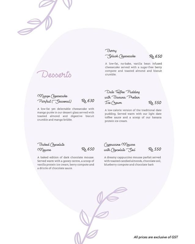 Garden Bistro menu