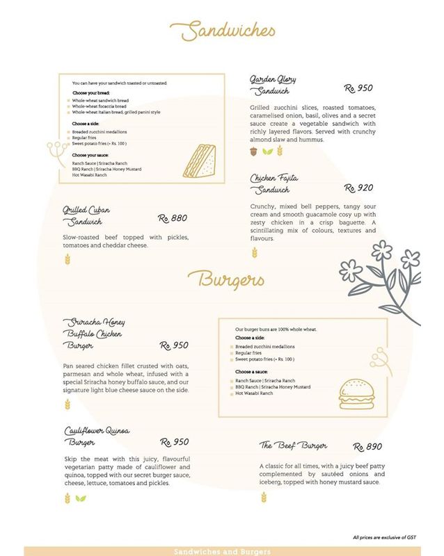 Garden Bistro menu