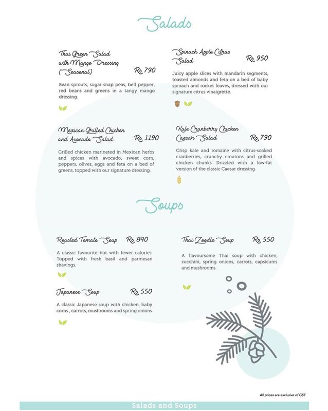 Garden Bistro menu