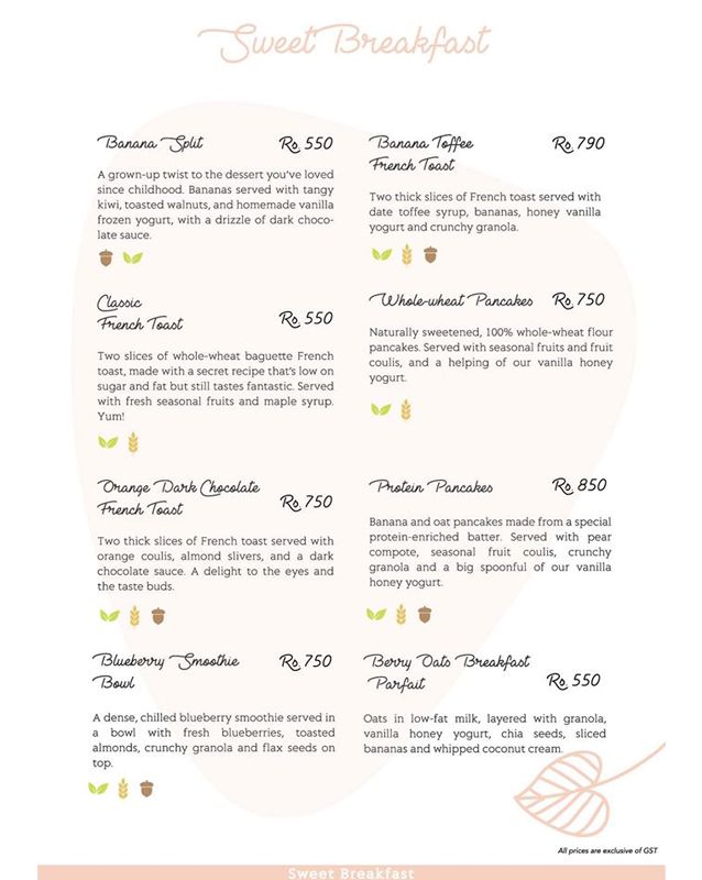 Garden Bistro menu