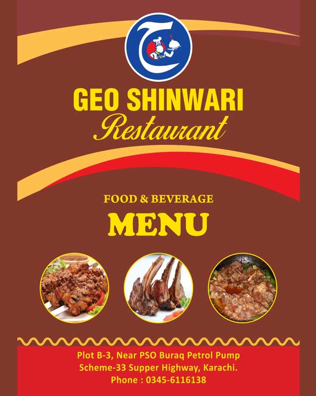 Geo Shinwari Restaurant menu