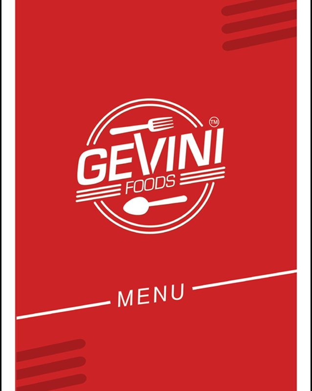 Gevini Foods menu