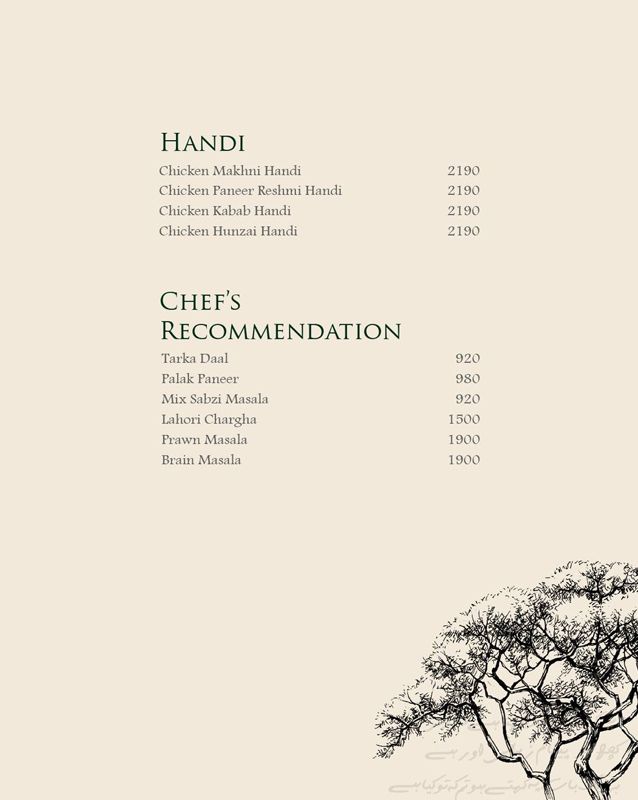 Ghalib Restaurant menu