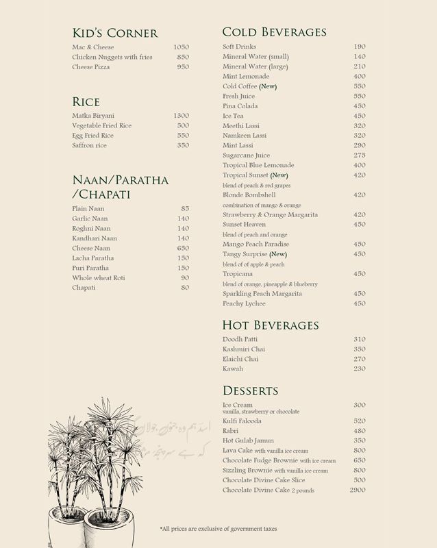 Ghalib Restaurant menu