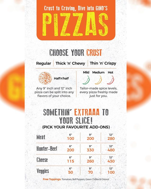 GinoGinelles menu
