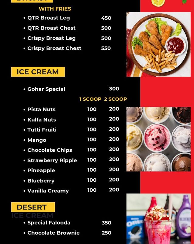 Gohar Restaurant menu