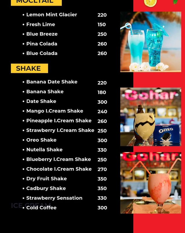 Gohar Restaurant menu