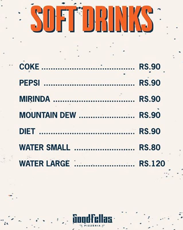 Goodfellas Pizzeria menu
