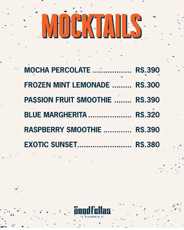 Goodfellas Pizzeria menu