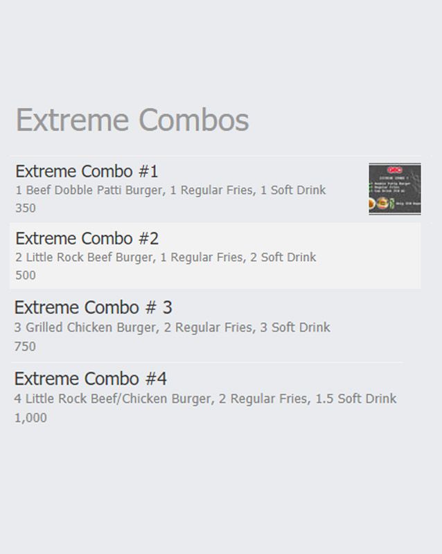 Gourmet Burger Company menu