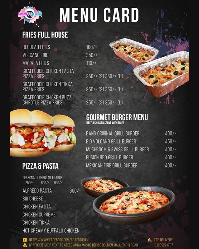Graffoodie menu